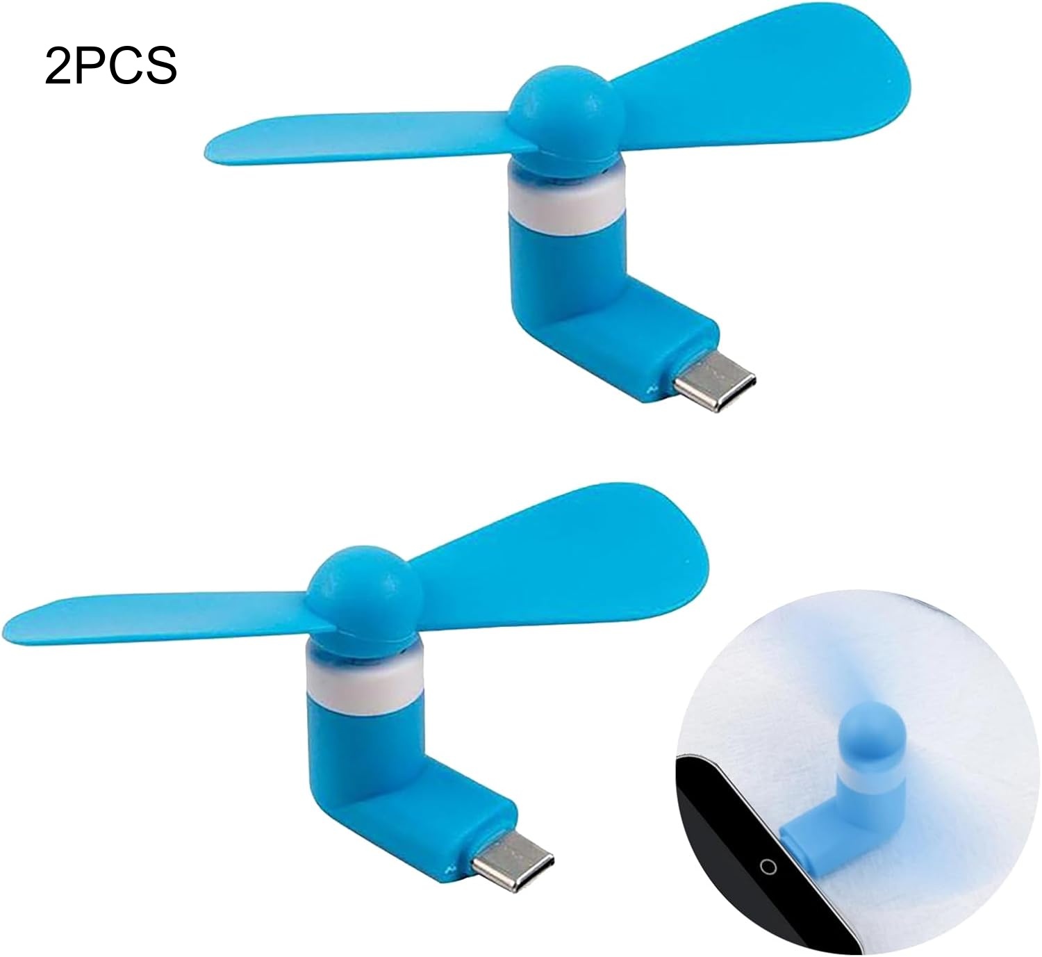 Phone Cooling Fan - 2pcs Type-C 미니 휴대용 마이크로 팬