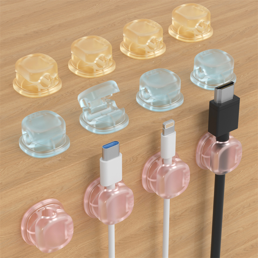 Phone Accessories Charger - 3개의 투명 컬러 자석 케이블 정리함,
