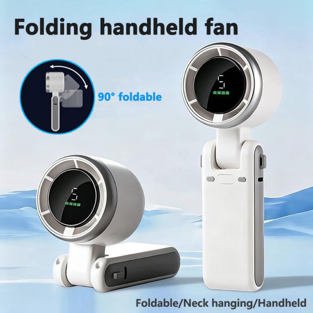 Phone Cooling Fan - 휴대용 미니 선풍기 접이식/목걸이형/핸드헬드 타입-C 충전식