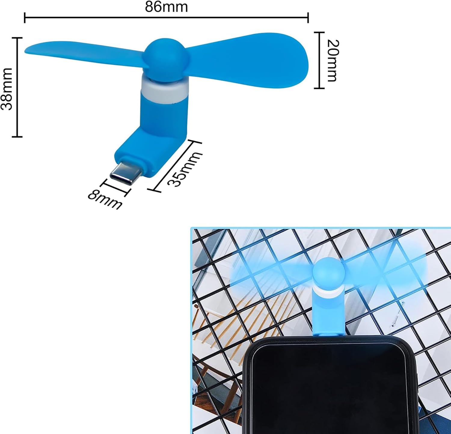 2pcs Type-C 미니 휴대용 마이크로 팬 휴대 전 - Phone Cooling Fan 리뷰 및 가격