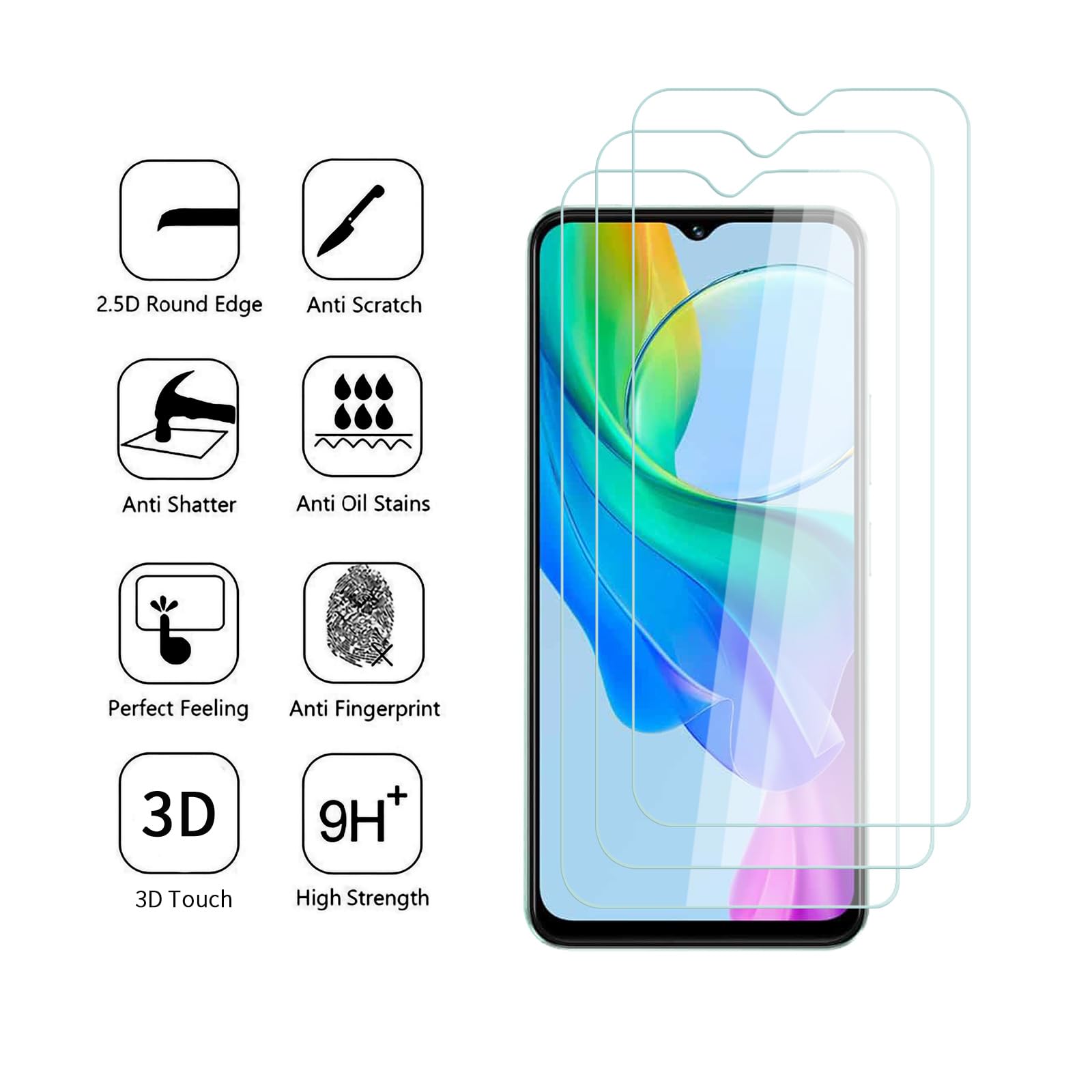 VIVO Y03 강화 유리 HD 크리스탈 하이 알루미늄 - Phone Accessories Vivo 리뷰 및 가격