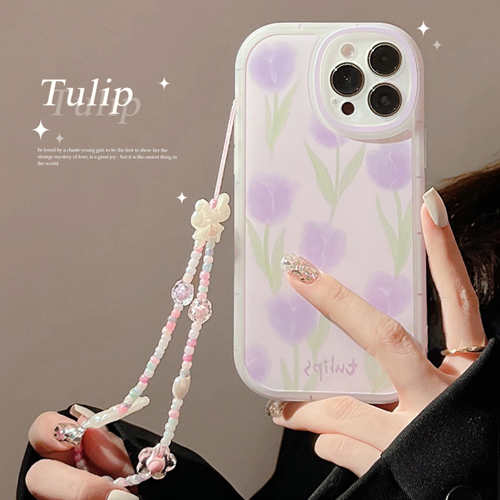 튤립 꽃 무늬 폰 케이스 손목 스트랩 체인 (아이폰 1 - Phone Accessories Quotes 리뷰 및 가격