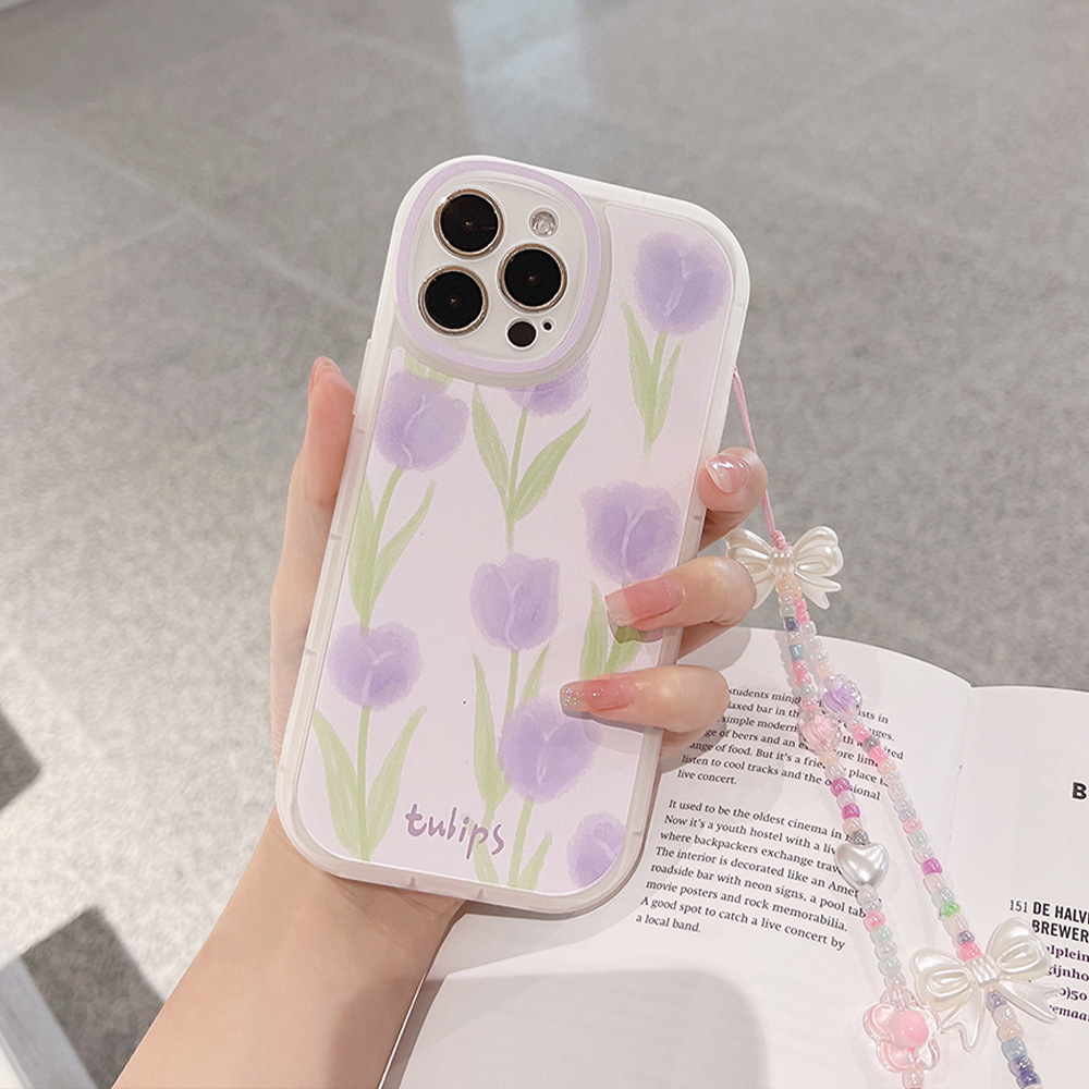 튤립 꽃 무늬 폰 케이스 손목 스트랩 체인 (아이폰 1 - Phone Accessories Quotes 리뷰 및 가격