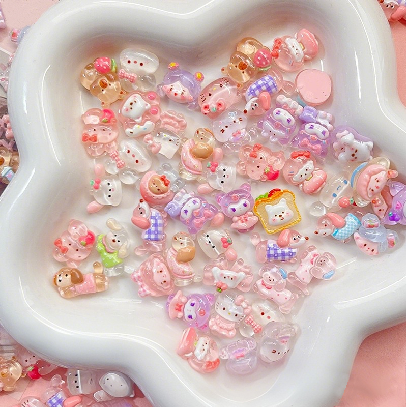 10-100pcs 미니 부드러운 투명 혼합 수지 액세서 - Phone Accessories Clipart 리뷰 및 가격